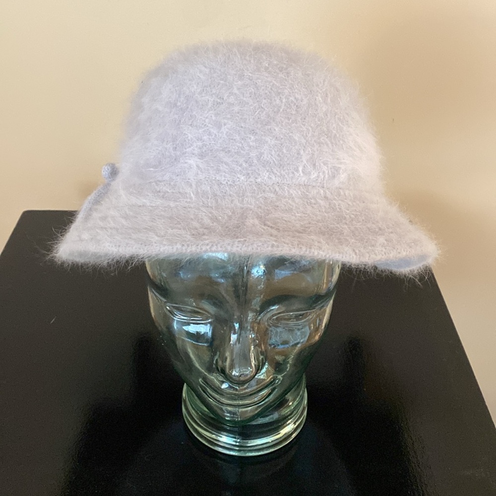 Angora Rabbit Hair Blend Bucket Hat in Soft Silver - Picture 2 of 15